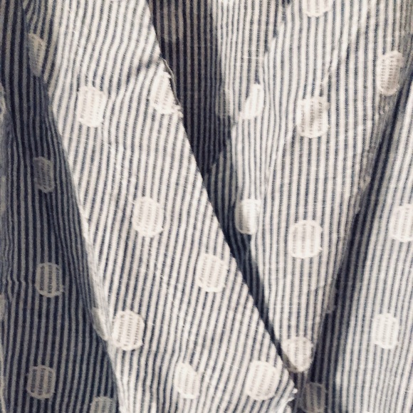 Loft Plus Stripe Dotted Wrap Blouse 24 NWT - Picture 3 of 5